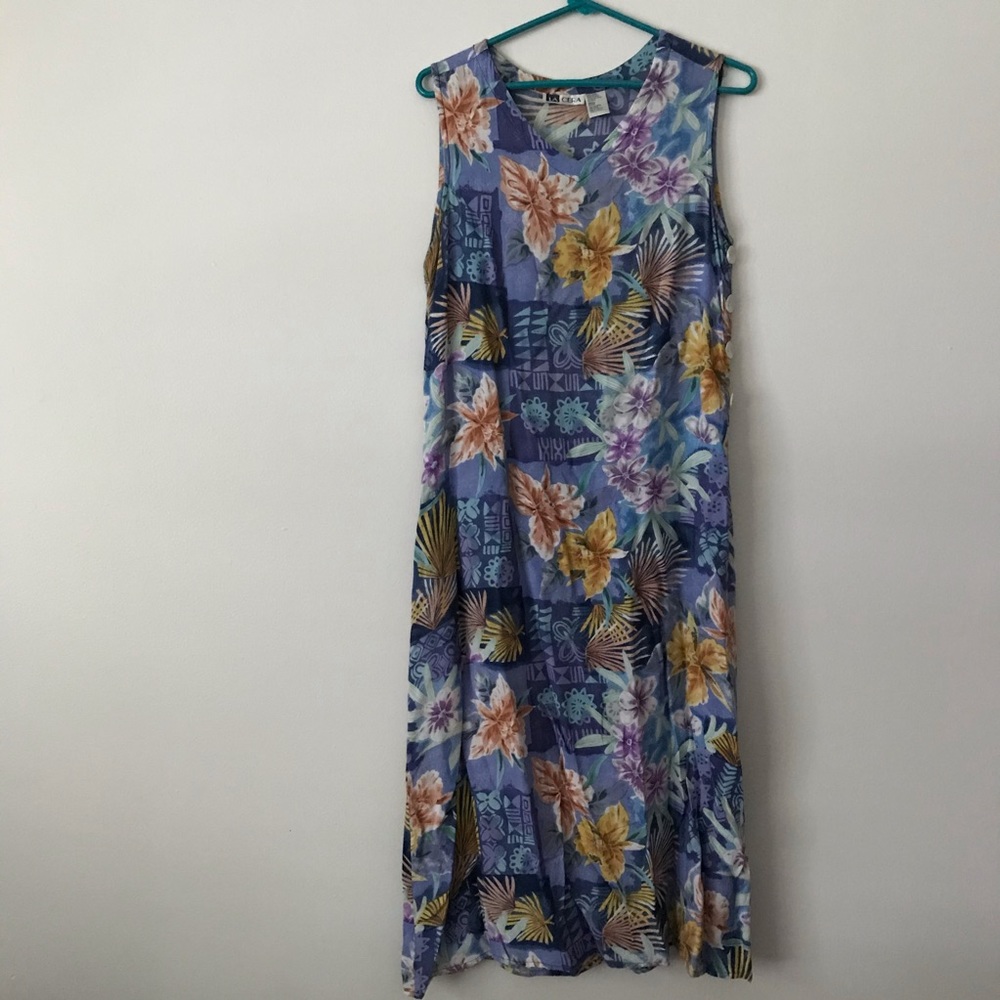 LaCera blue flower🌸print dress👚